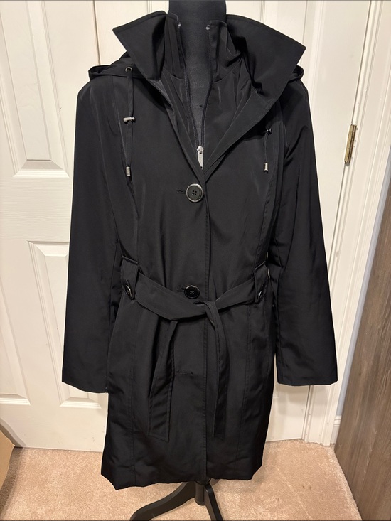 London Fog Jackets & Blazers - London Fog Single-Breasted Hooded Trench Coat